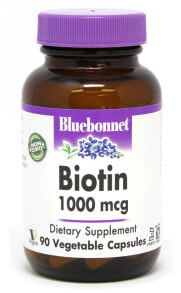 Витамины группы В Bluebonnet Nutrition Biotin Биотин 1000 мкг 90 веганских капсул