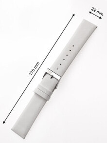 Ремешок или браслет для часов Perigaum Leather Strap 22 x 170 mm White Silver Clasp