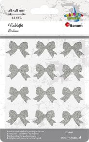 Наклейки для детского творчества Titanum Stickers convex bows 28x18mm silver 12pcs.