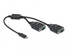 DeLOCK 90494 гендерный адаптер USB Type-C DB9 Черный