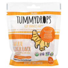 Tummydrops, Органические леденцы с натуральным имбирем, 33 пастилки