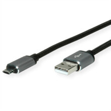 Компьютерные разъемы и переходники ROLINE 11.02.8771 USB кабель 1,8 m 2.0 USB A Micro-USB B Черный, Серый