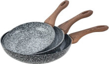 KingHoff frying pan Granit Wood 20 24 28cm 3pcs.