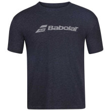 Мужские спортивные футболки мужская спортивная футболка черная с надписью BABOLAT Exercise Logo Short Sleeve T-Shirt