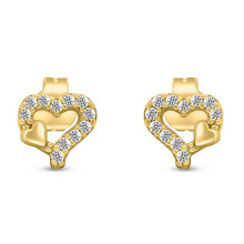 Ювелирные серьги charming heart earrings made of yellow gold EA526YAU