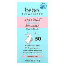 Baby Face, Mineral Sunscreen Stick, SPF 50, Fragrance Free, 0.6 oz (17 g)