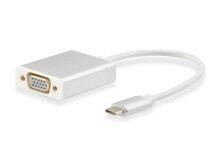 Equip 133451 кабельный разъем/переходник USB Type C VGA Белый