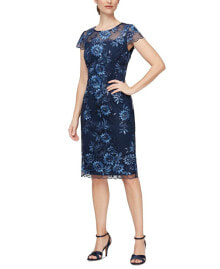 Alex Evenings women's Sequined Embroidered Dress