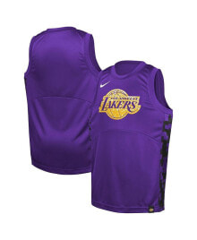 Big Boys and Girls Purple Los Angeles Lakers Courtside Starting Five Team Jersey купить онлайн