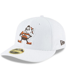 Купить мужские головные уборы New Era: Бейсболка с наклонной козырьком New Era White Cleveland Browns Throwback Logo Omaha Low Profile 59FIFTY FitHat