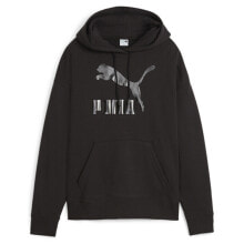 Puma Classics Shiny Logo Training Pullover Hoodie Womens Size XS Casual Outerwe купить онлайн