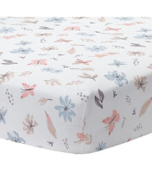 Baby Blooms Watercolor Floral/Butterfly Cotton Fitted Crib Sheet