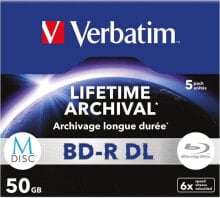 Купить dVD и Blu-ray плееры Verbatim: Odtwarzacz Blu-ray Verbatim 1x5 Verbatim M-Disc BD-R Blu-Ray 50GB 6x Speed, Jewel Case