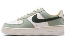 【定制球鞋】 Nike Air Force 1 Low 空军一号 新中式穿搭 复古做旧 中华文竹 低帮 板鞋 男款 白绿 / Кроссовки Nike Air Force CW2288-111