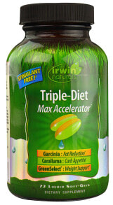 Жиросжигатели irwin Naturals Triple-Diet Max Accelerator Комплекс для сжигания жира и контроля аппетита гарницией и караллумой 72 жидких гелевых капсулы