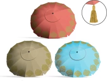 ATOSA Orientable aluminum OrxFord Fringes 3 Assorted Parasol 29/32 mm 220 cm