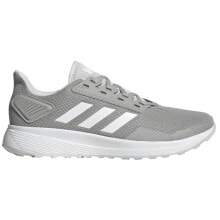 Мужская спортивная обувь для бега Мужские кроссовки спортивные для бега серые текстильные низкие с белой подошвой  Adidas Duramo 9