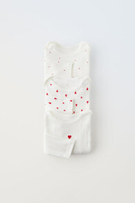 3-pack of heart bodysuits