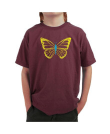 LA Pop Art boys Word Art T-shirt - Butterfly