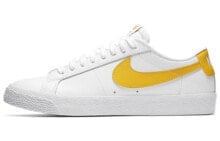 Nike Blazer Low SB Zoom 休闲 轻便耐磨减震 低帮 板鞋 男款 白黄 / Кроссовки Nike Blazer Low SB Zoom 864347-171