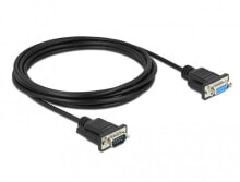 Компьютерные разъемы и переходники DeLOCK 86603 кабель последовательной связи Черный 3 m RS-232 Sub-D9