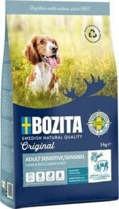 Купить сухие корма для собак Bozita: Bozita Bozita Original Adult Sensitive Jagnięcina i Ryż - sucha karma dla psa - 3 kg