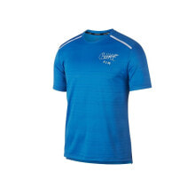 Мужские спортивные футболки Мужская спортивная футболка синяя однотонная Nike Dry Miler Top