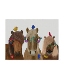 Trademark Global fab Funky Horse Trio with Flower Glasses Canvas Art - 15.5