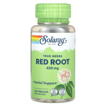 Solaray, True Herbs, красный корень, 420 мг, 100 растительных капсул