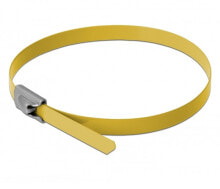 Комплектующие для кабель-каналов deLOCK 18785 стяжка для кабелей Стальной Желтый 10 шт