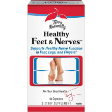 Средства для вен и ухода за ногами Terry Naturally Healthy Feet & Nerves Комплекс биоактивных витаминов B6 и B12, метилфолата, альфа-липоевой кислоты, босвеллии для поддержки нервных окончаний в ногах и во всем теле 60 капсул