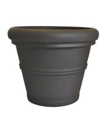 Plastic Rolled Rim Round Planter Espresso 30” x 24”