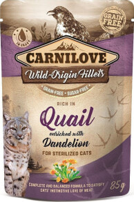 Cat Products carnilove CARNILOVE KOT sasz.85g QUAIL&amp;DENDELON Dla kotów sterylizowanych