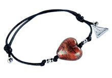 Браслеты Výrazný náramek Fire Heart s 24karátovým zlatem v perle Lampglas BLH23