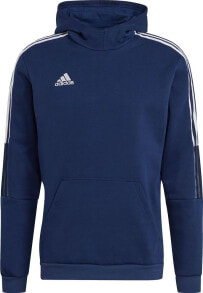 Мужская толстовка большого размера Adidas adidas Tiro 21 Sweat Hoody bluza 353 : Rozmiar - M