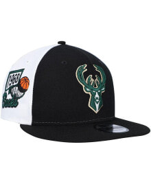 Men's Black Milwaukee Bucks Pop Panels 9FIFTY Snapback Hat