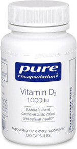Витамин D Pure Encapsulations Vitamin D3 -- Витамин D3 - 1000 МЕ - 120 Капсул