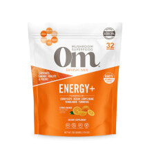 Грибы OM Energy Plus Citrus Orange Mushroom Superfood Powder Порошок для энергетического напитка с комплексом с грибов кордицепс, ежовиком гребенчатым, рейши, кофеином и экстрактом апельсина  200 г