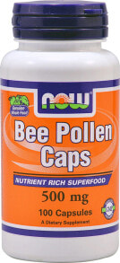 Прополис и пчелиное маточное молочко NOW Bee Pollen Пчелиная пыльца 500 мг 100 капсул