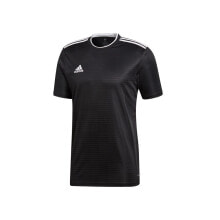 Мужские спортивные футболки Мужская футболка спортивная черная с логотипом для бега Adidas Condivo 18