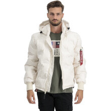 ALPHA INDUSTRIES Logo Puffer Bomber Jacket