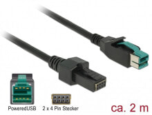 Компьютерные разъемы и переходники DeLOCK 85483 кабель питания Черный 2 m PoweredUSB