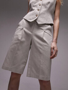 Купить женские шорты Topshop: Topshop co-ord premium heavy linen shorts in ecru