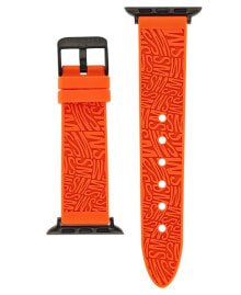 Steve Madden women's Orange Swirl Logo Silicone Strap Compatible with 42, 44, 45, 49mm Apple Watch