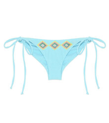 Купить женские купальники Beach Riot: Beach Riot Serri Side Ties Shirred Back Bikini Bottom Solid Blue Swimwear Size S