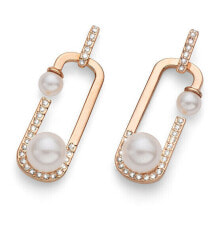 Ювелирные серьги imaginative bronze earrings with pearls Change 23081RG