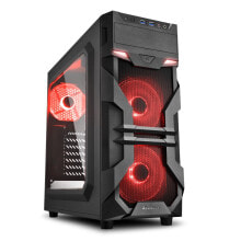 Компьютерные корпуса для игровых ПК sharkoon VG7-W Red Midi Tower Черный 4044951026838