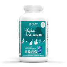 Рыбий жир и Омега 3, 6, 9 Jigsaw Health Alaskan Cod Liver Oil Масло печени аляскинской трески 180 гелевых капсул