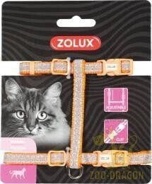 Шлейки и ошейники для кошек Zolux Adjustable nylon harness SHINY orange color
