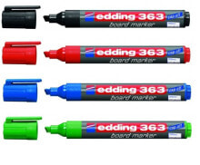 Маркеры edding 653 перманентная маркер Черный, Синий, Зеленый, Красный Тонкий скошенный наконечник 4 шт 000653